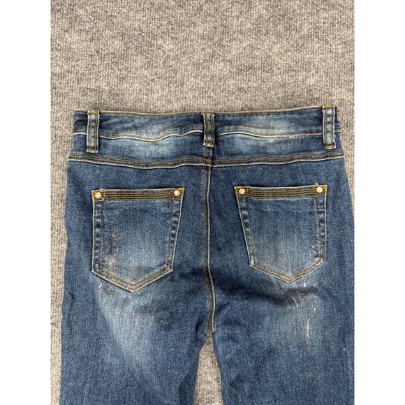 Candace Women's Embroidered Jeans Size 9 Skinny Fit Vintage Y2K Rainbow Key - Picture 10 of 16